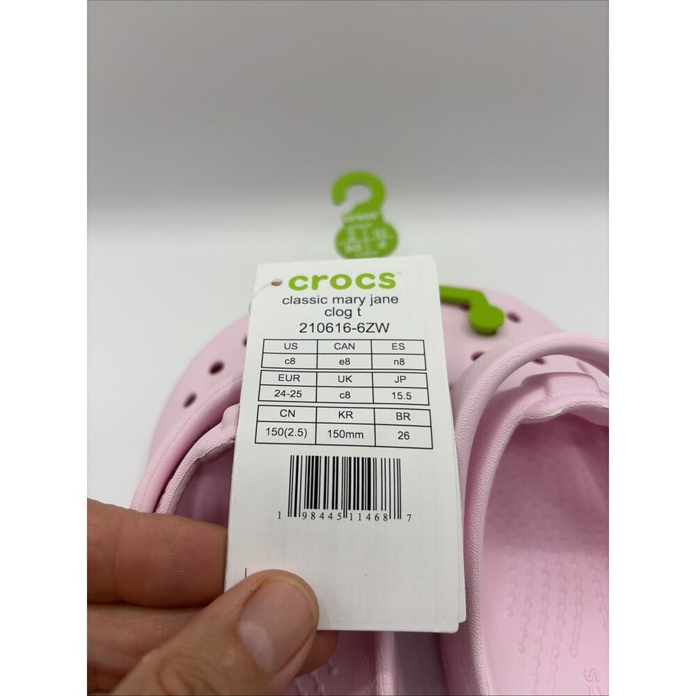 Crocs Classic Mary Jane Clog Light Pink Girl Kids Size C 8 EUR 25 NWT 210616-6ZW - Picture 6 of 10